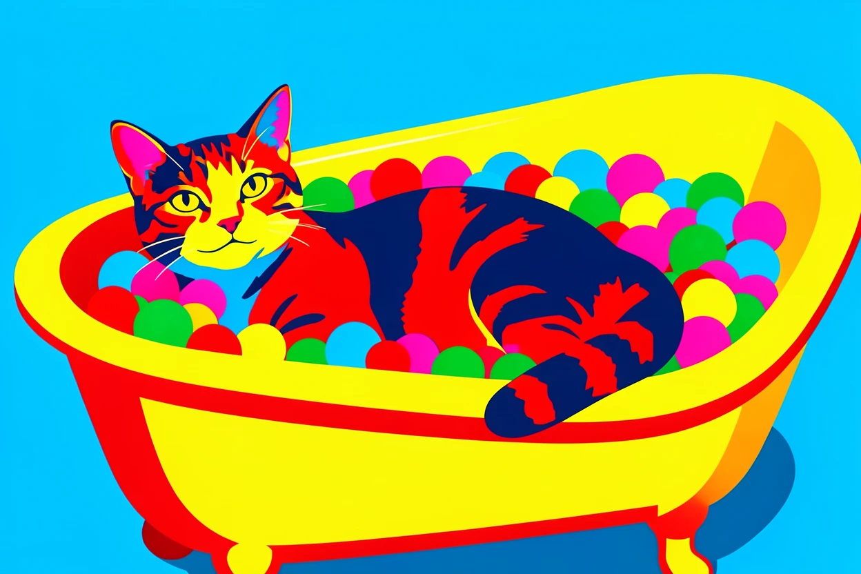 Cat lounging in a bathtub full of bubbles