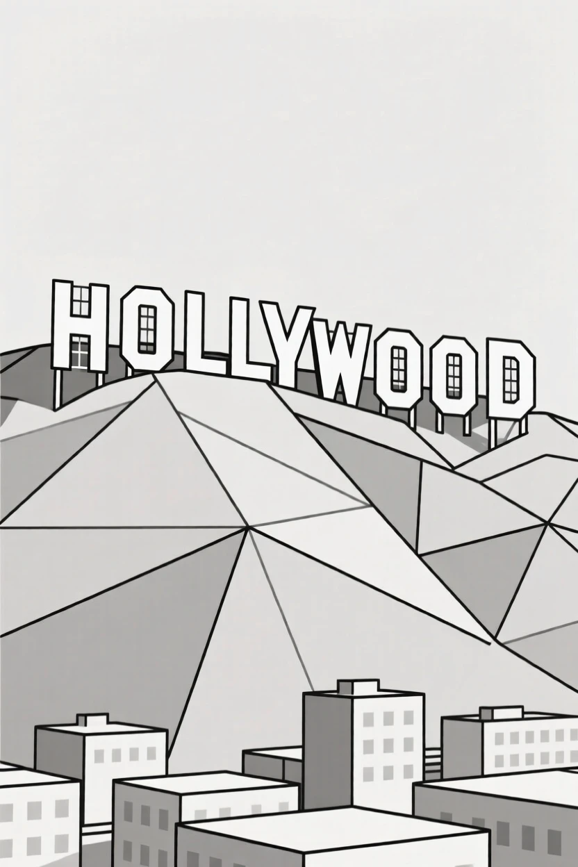 The Hollywood Sign on a hillside above Los Angeles
