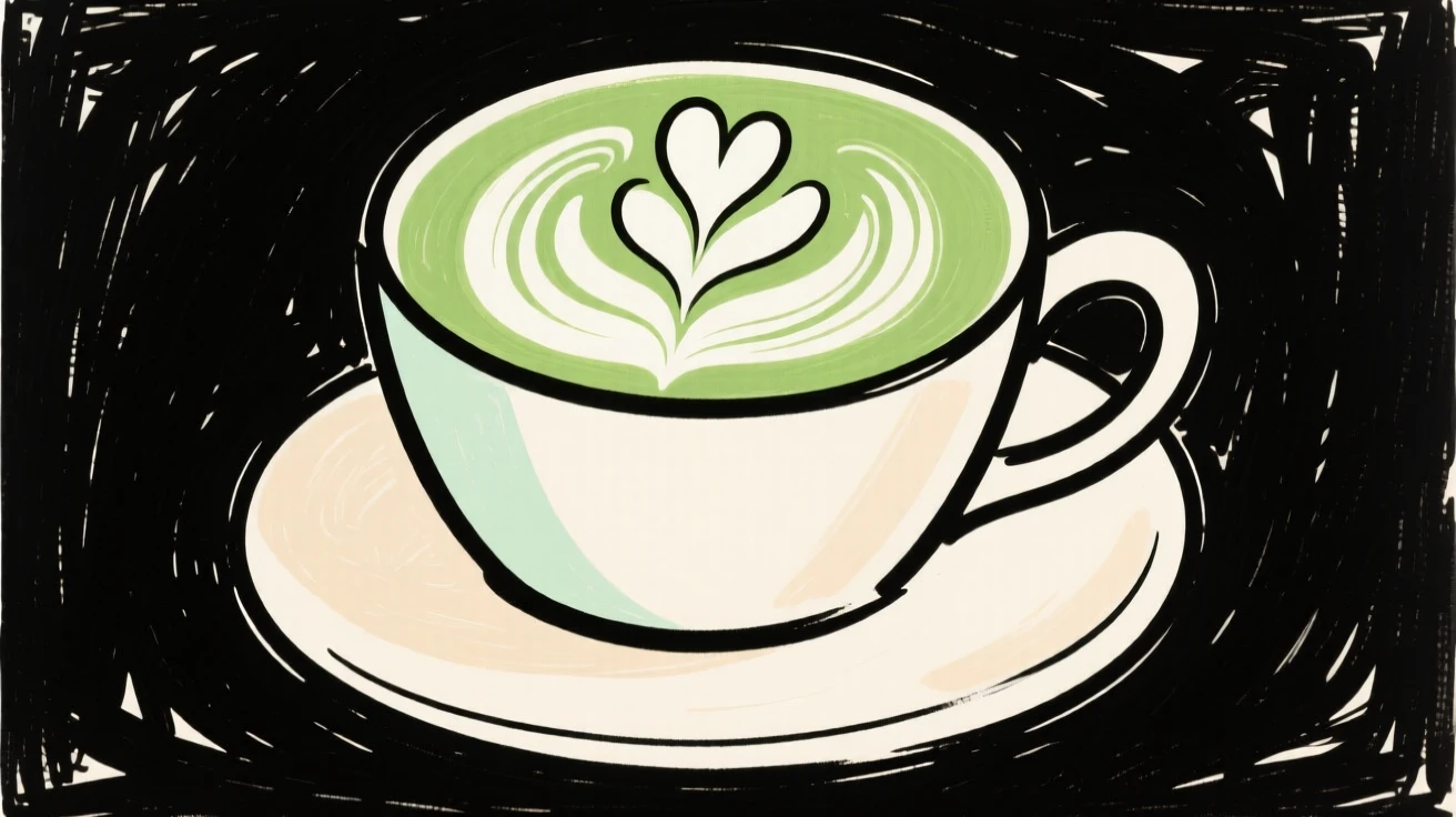 A cup of matcha with latte art