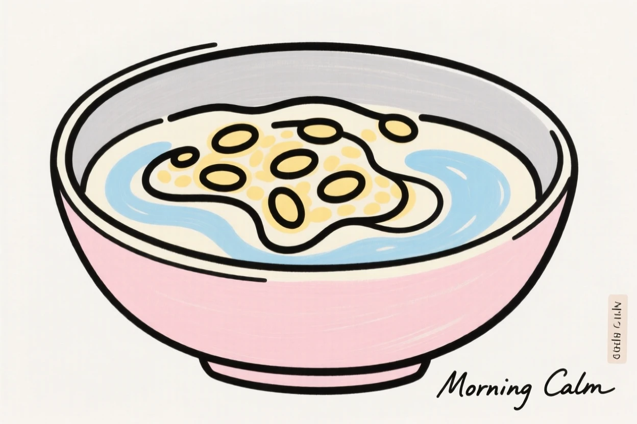 A bowl of cereal with milk