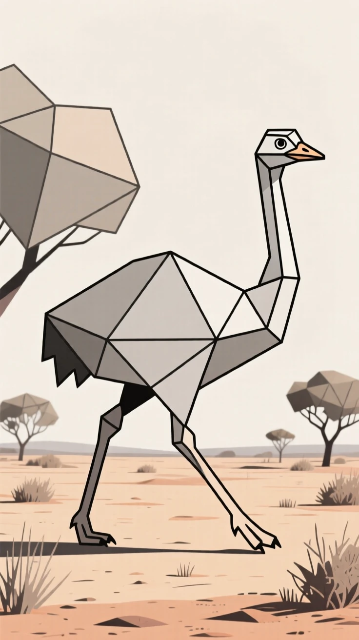 An emu walking across the Australian outback