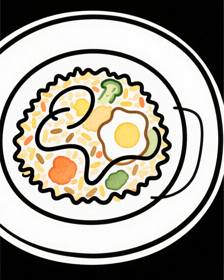 A plate of fried rice