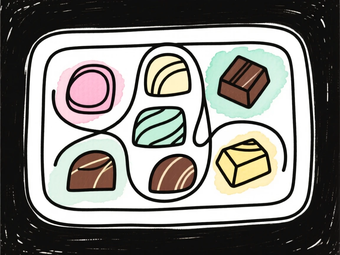 A tray of gourmet chocolates