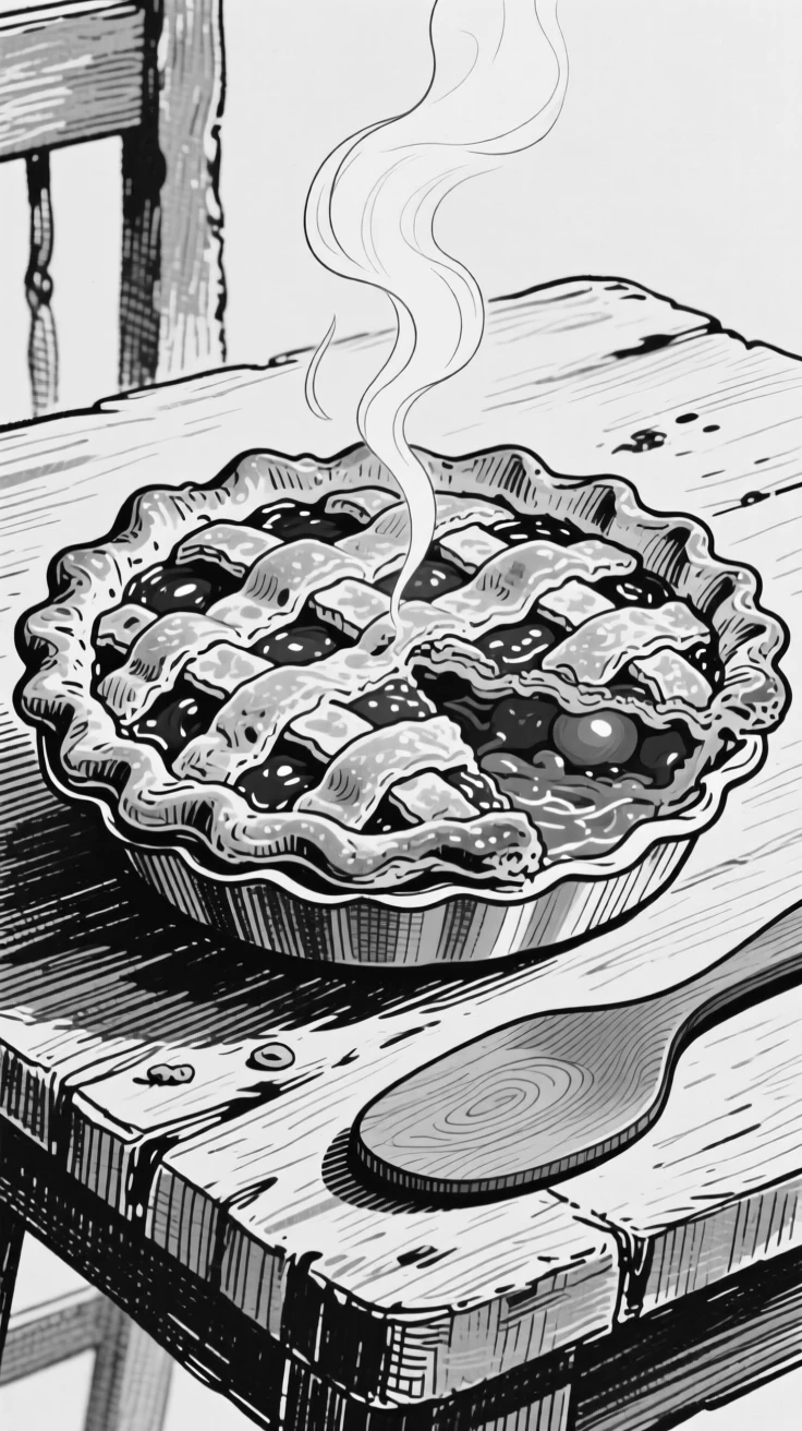 A rustic apple pie fresh from the oven with a golden lattice crust.