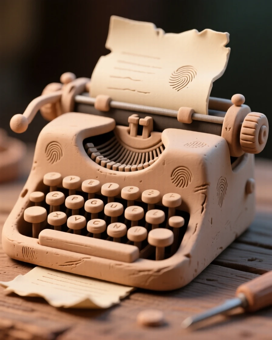 A vintage typewriter with a half-finished page curling from its roller