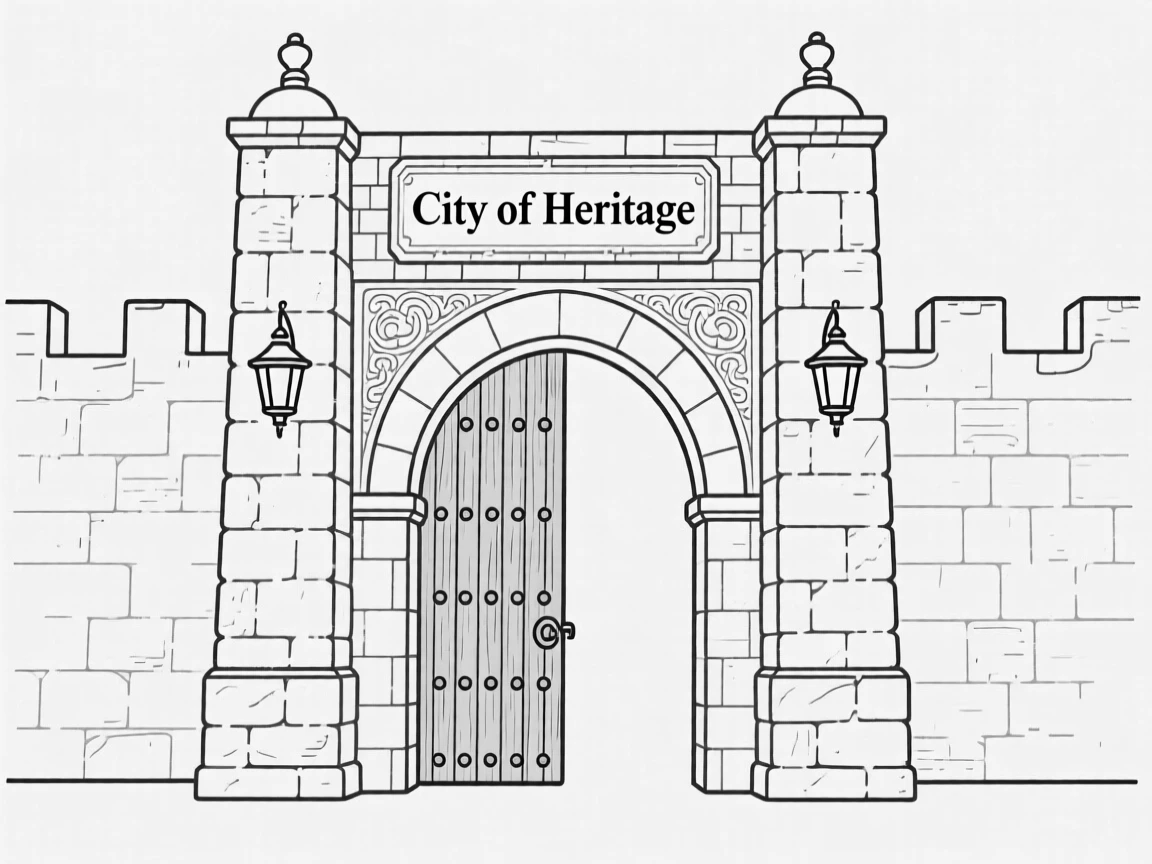 A famous ancient gate marking the entrance to an old city