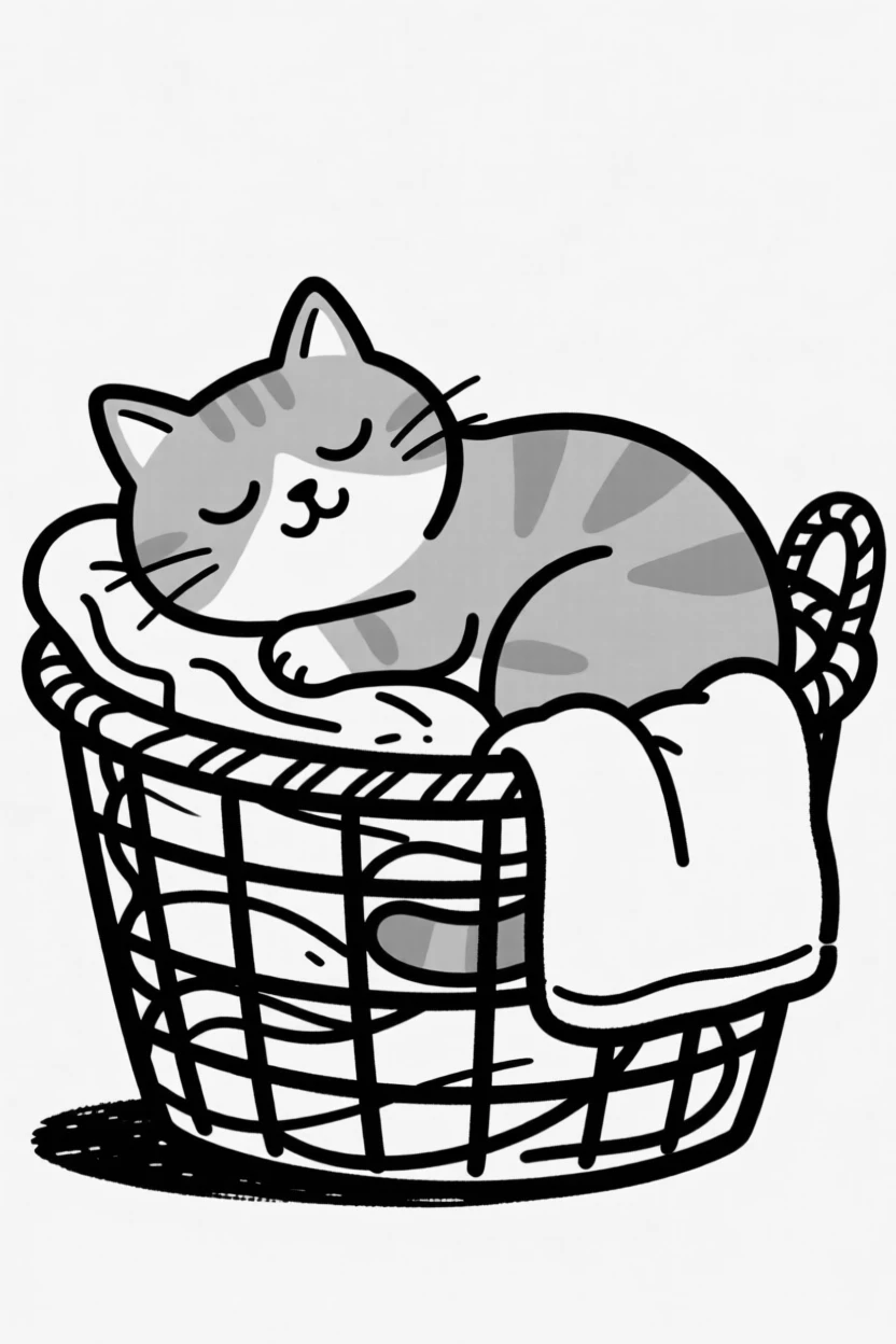 A orange tabby kitten napping in a laundry basket full of warm clean towels.