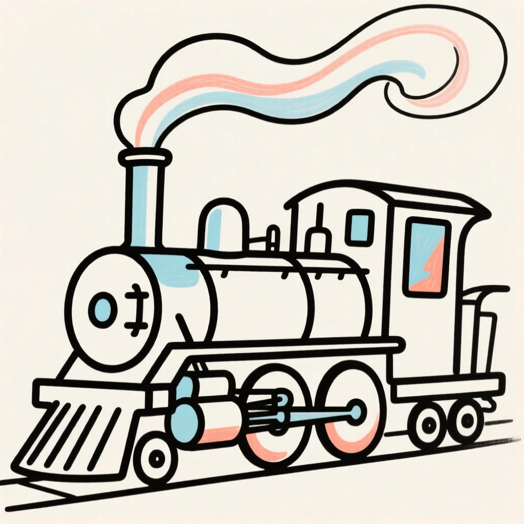 A steam locomotive puffing smoke