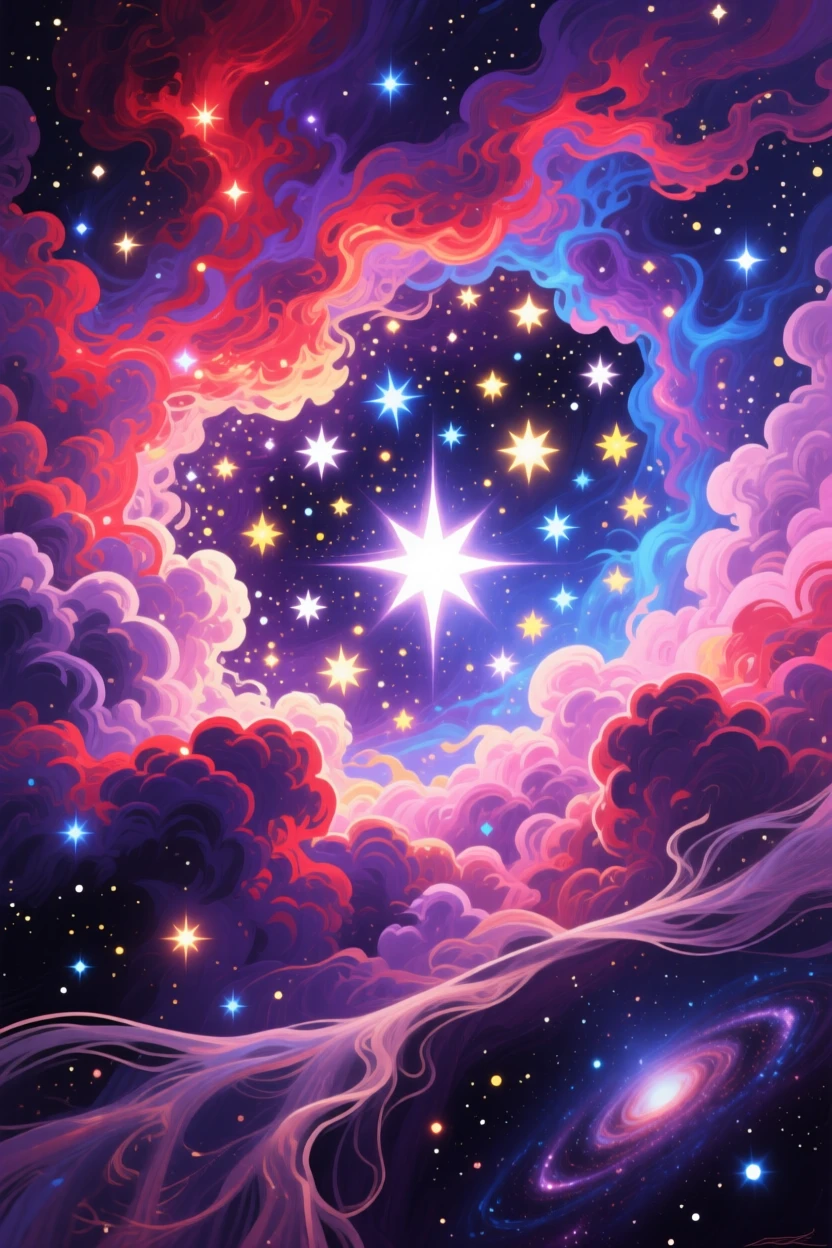 A star nursery glows within the Orion Nebula, countless points of light emerging from dense clouds of cosmic dust and gas, the atmosphere charged with a sense of quiet wonder and untold history.