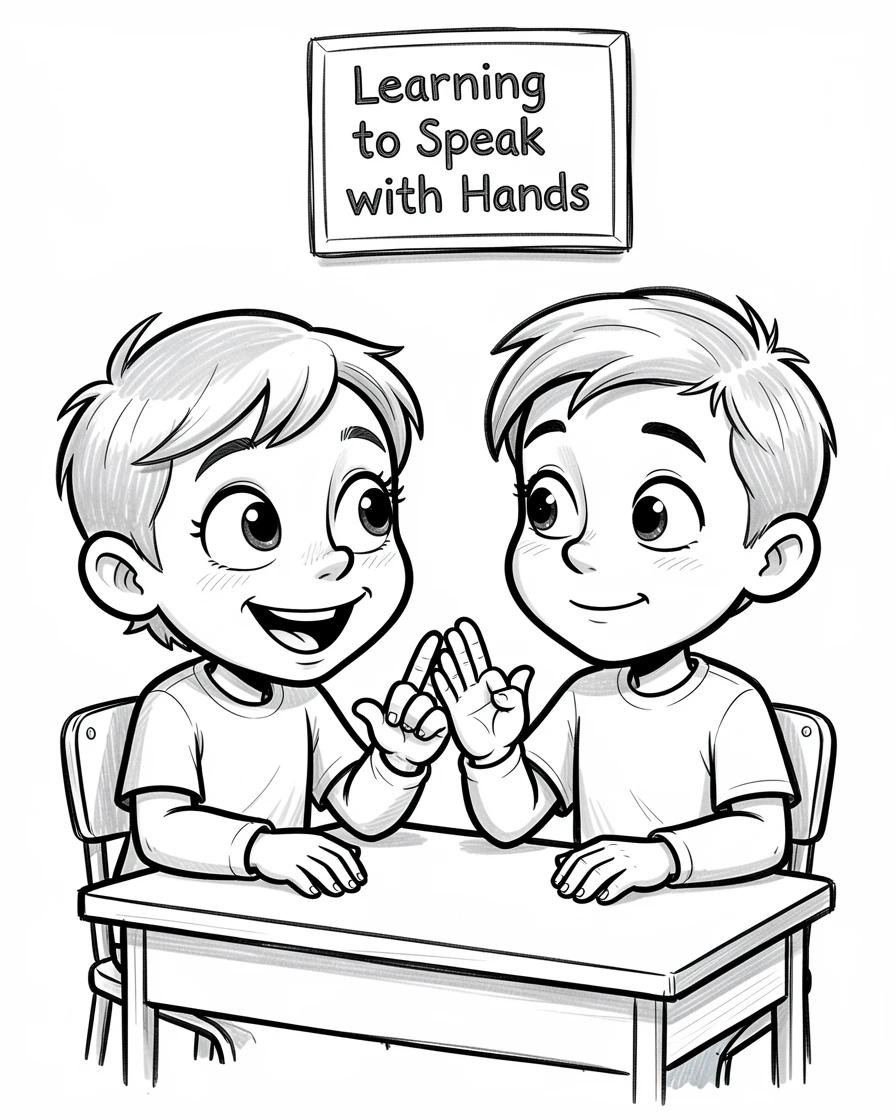 [Inspirational & Emotional Scenes] Touching, uplifting scene of a child learning sign language to talk with a deaf classmate, evoking deep emotion