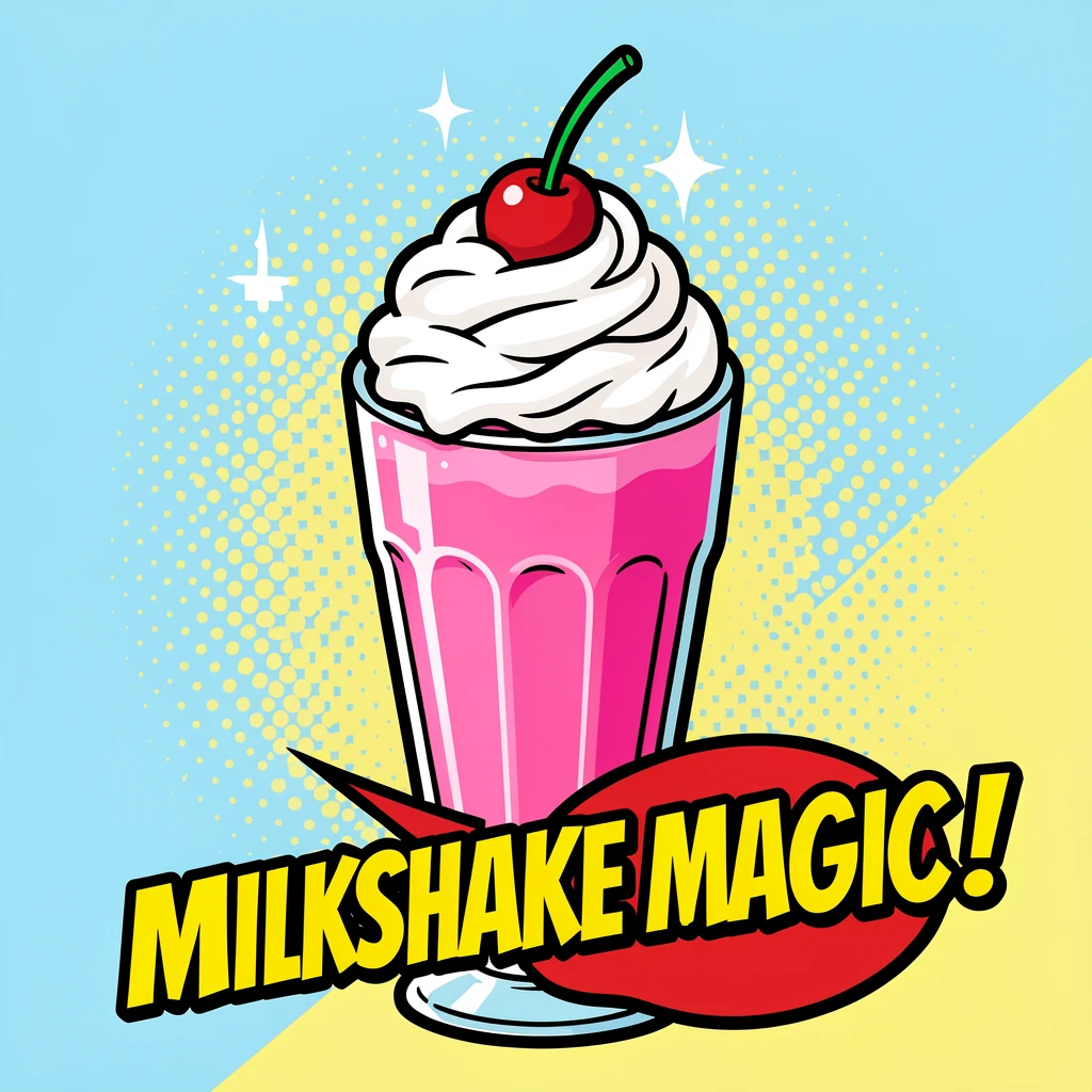 A milkshake topped with whipped cream and a cherry