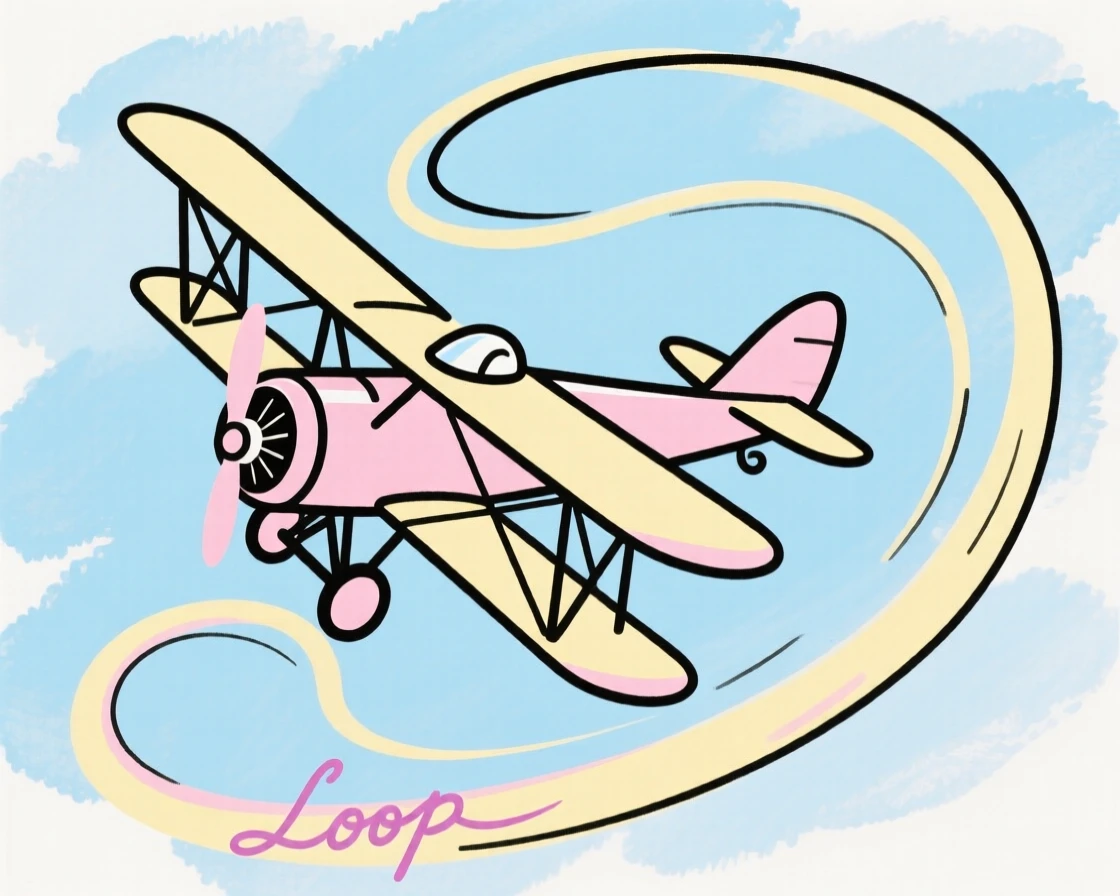 A biplane looping through the sky