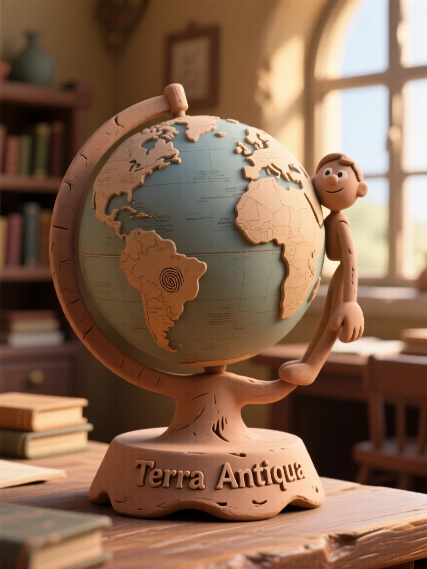 An antique globe spinning slowly in a sunlit study