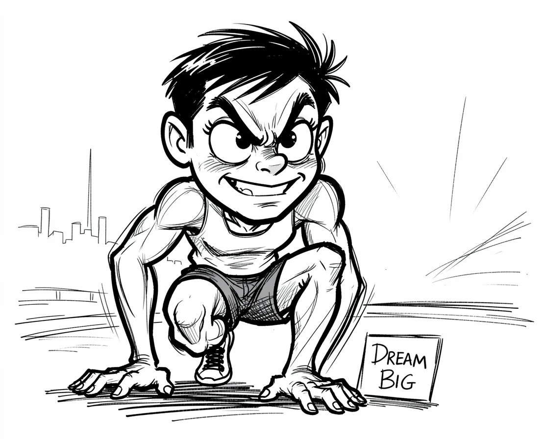[Inspirational & Emotional Scenes] Touching, uplifting scene of a young athlete training before dawn, driven by a big dream, evoking deep emotion