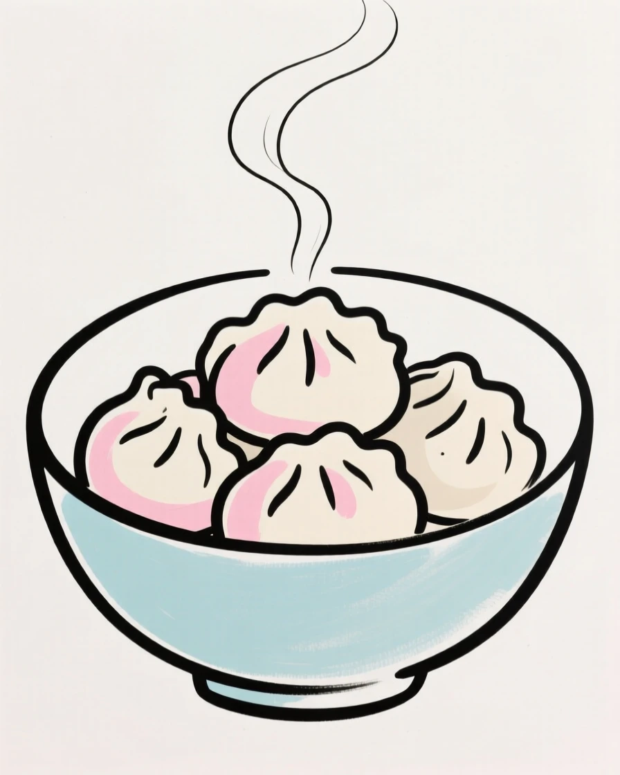 A bowl of steamed dumplings