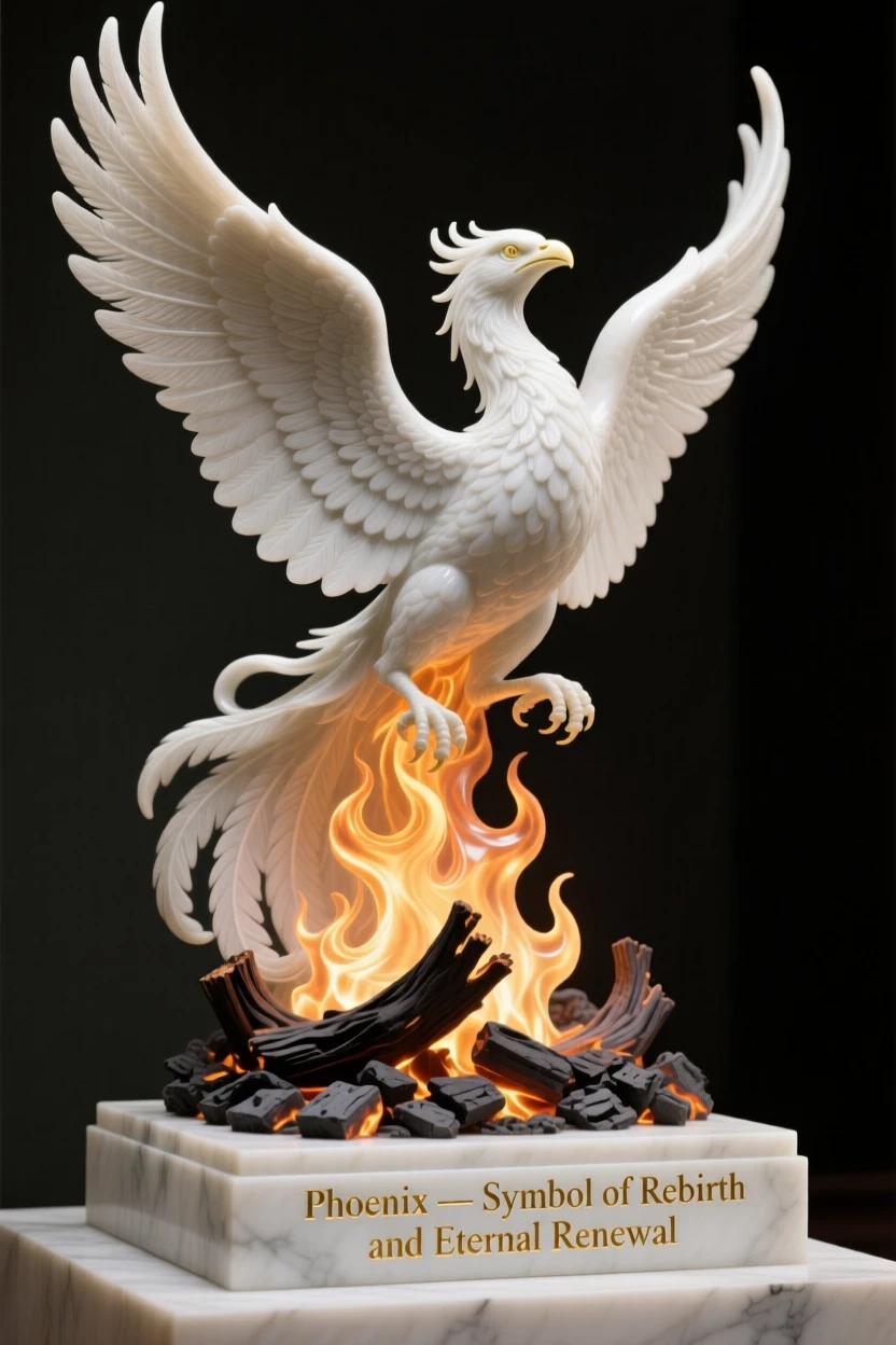 A symbolic, visually striking image of a phoenix rising from glowing embers, symbolizing rebirth, rich in meaning and emotional resonance
