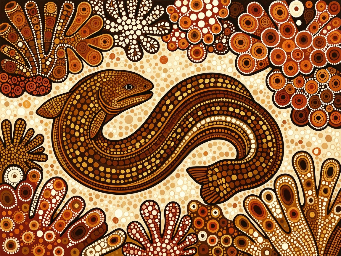 A moray eel exploring a vibrant coral landscape