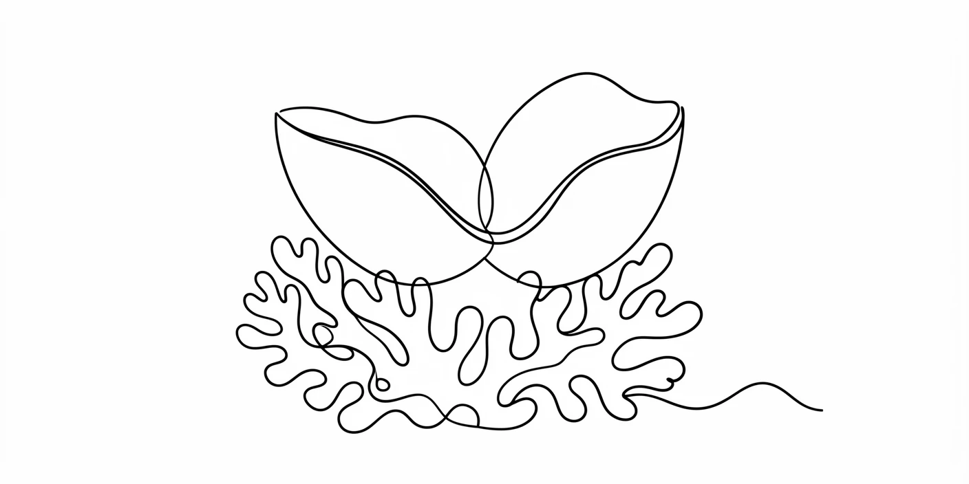 A giant clam resting open among a bed of colorful coral