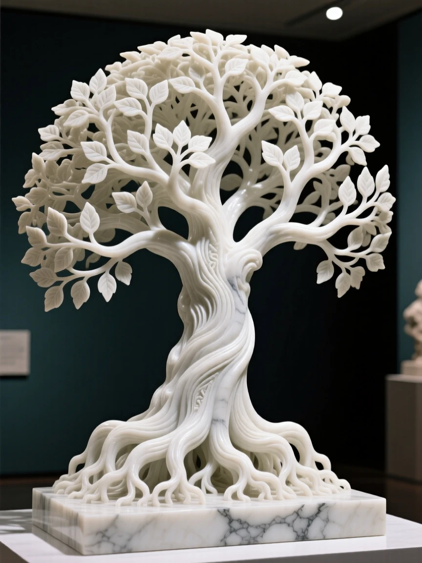 A symbolic, visually striking image of a tree of life with sprawling roots and branches, rich in meaning and emotional resonance