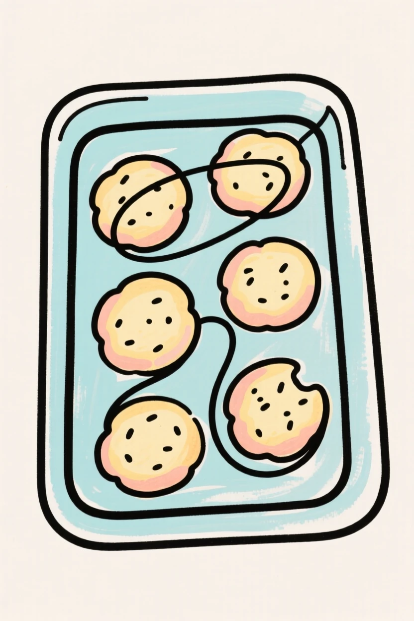 A tray of freshly baked cookies