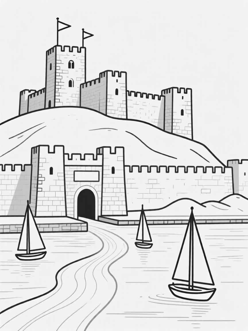 A famous historic fort overlooking a harbor entrance