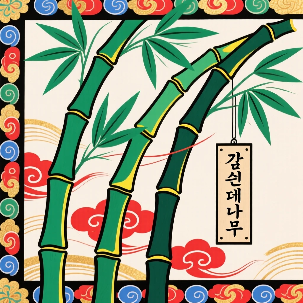 Three stalks of bamboo bending in the wind without breaking, symbolizing resilience.