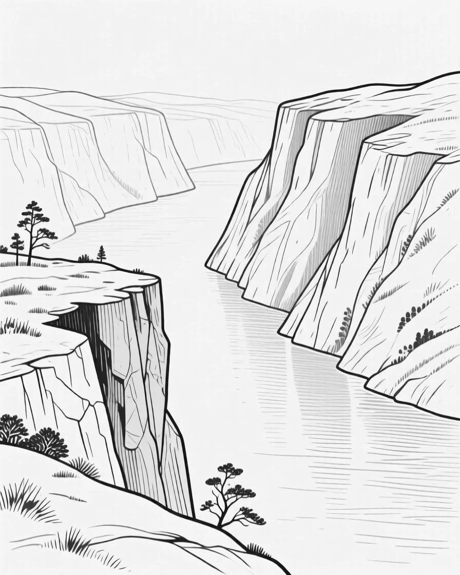 A scenic overlook of a fjord carved between towering cliffs