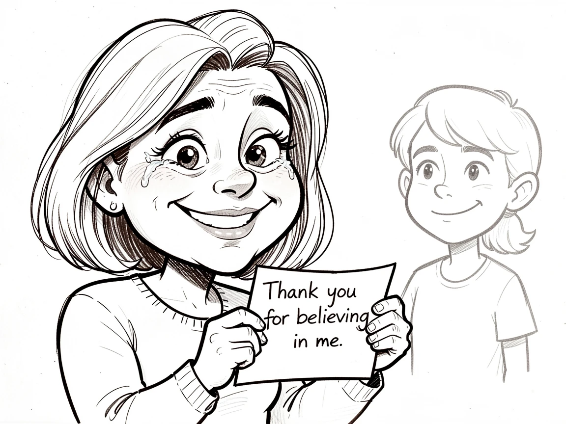 [Inspirational & Emotional Scenes] Touching, uplifting scene of a teacher receiving a heartfelt thank-you note from a former student, evoking deep emotion