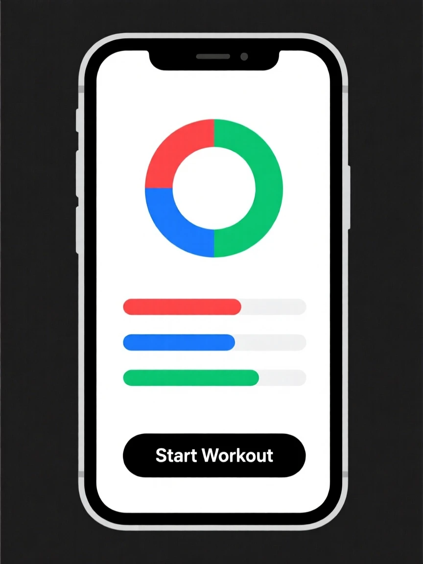 A smartphone displaying a fitness tracking app
