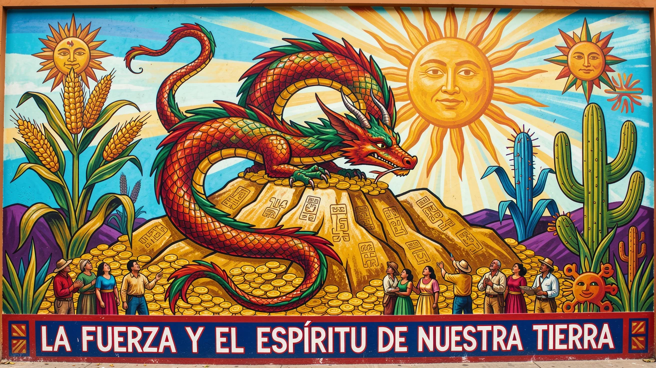 A legendary dragon coiled atop a mountain of gold