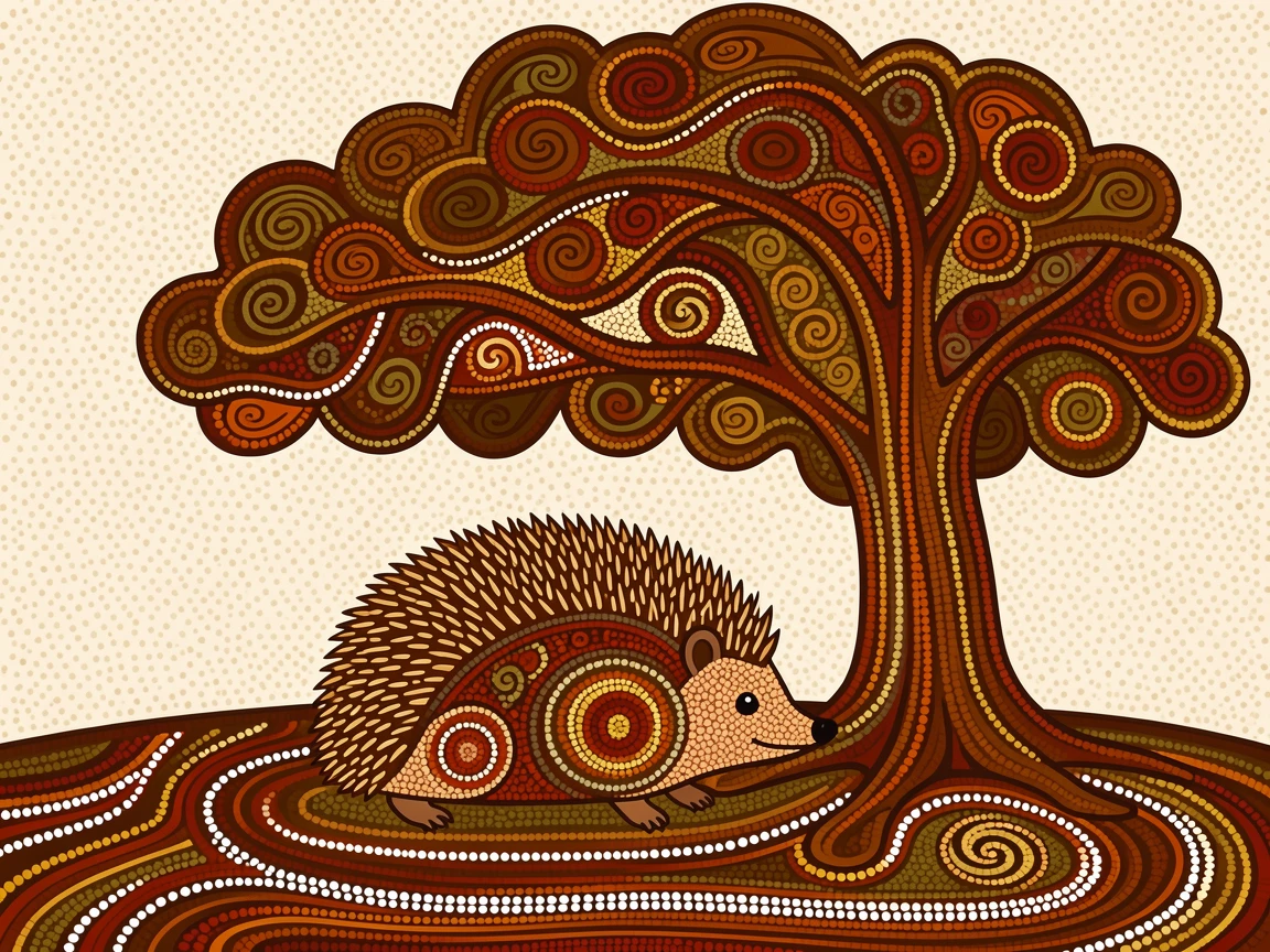 A hedgehog resting beneath a shady tree