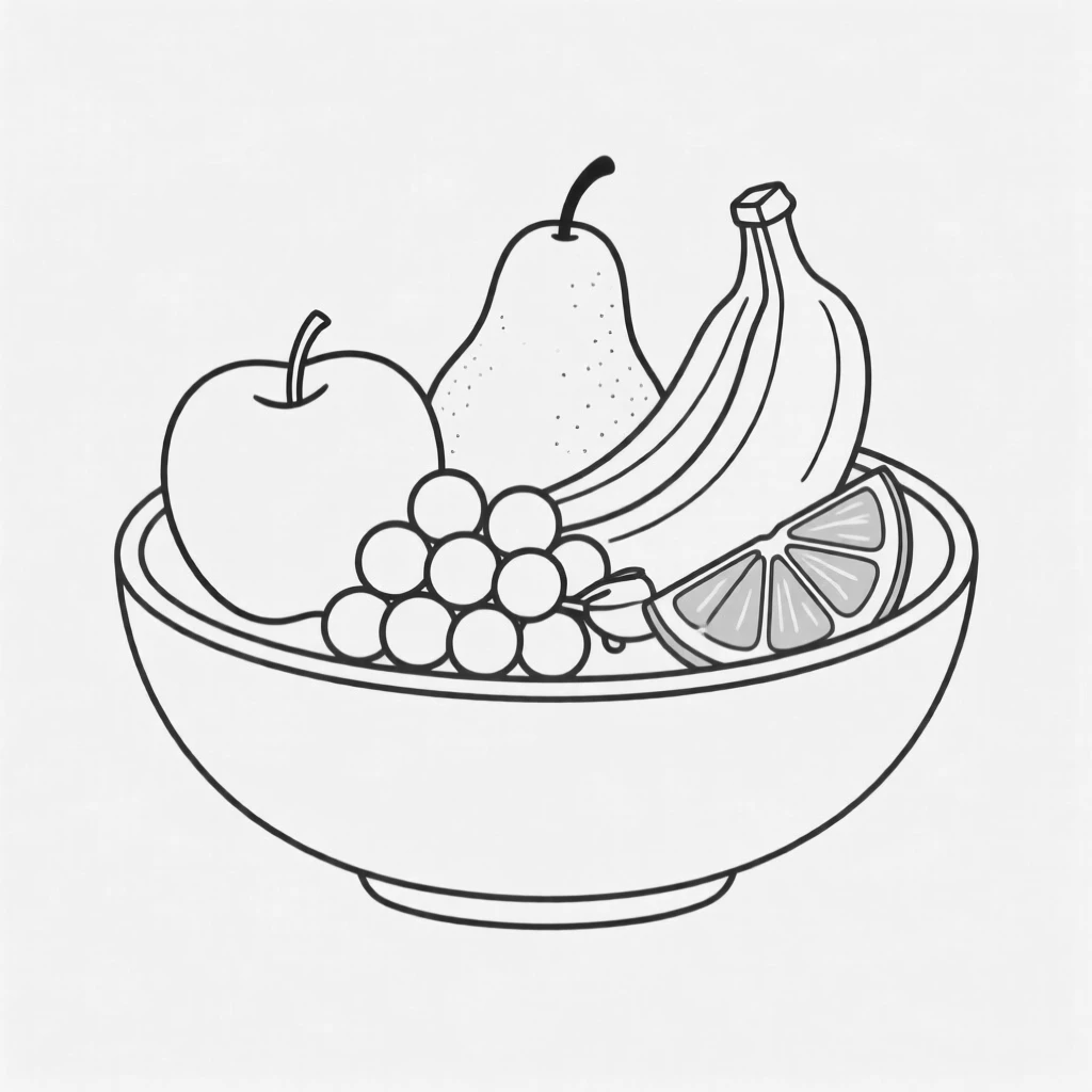 A bowl of fresh fruit arranged in a decorative pattern