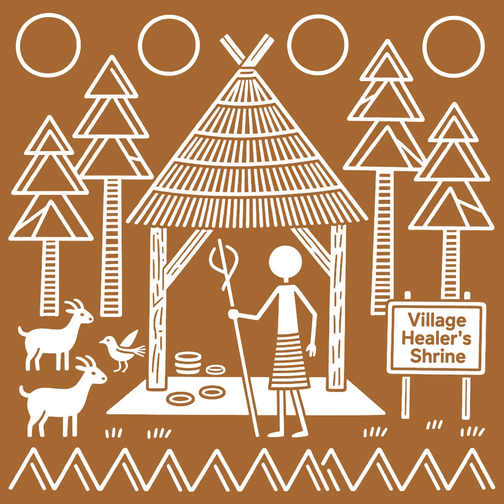 A village healer at a small forest shrine.