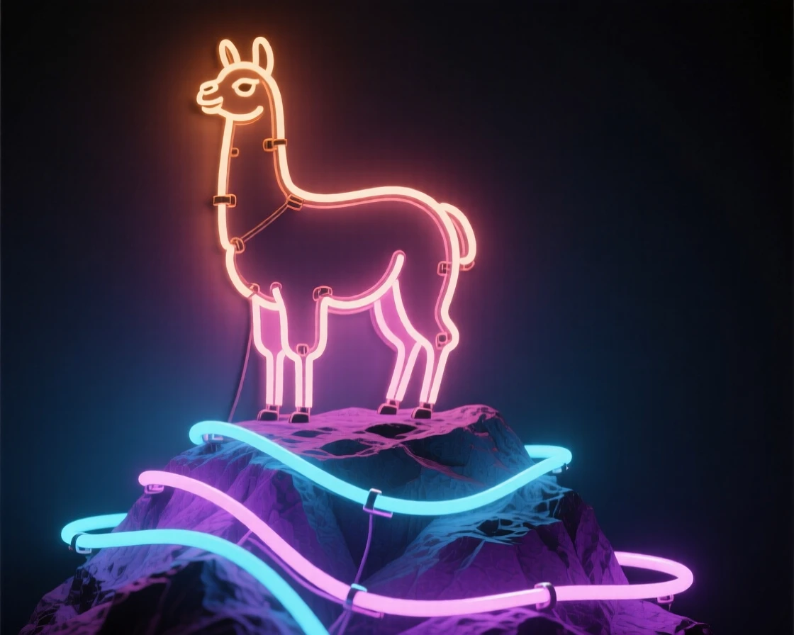 A llama perched attentively atop a rocky outcrop.