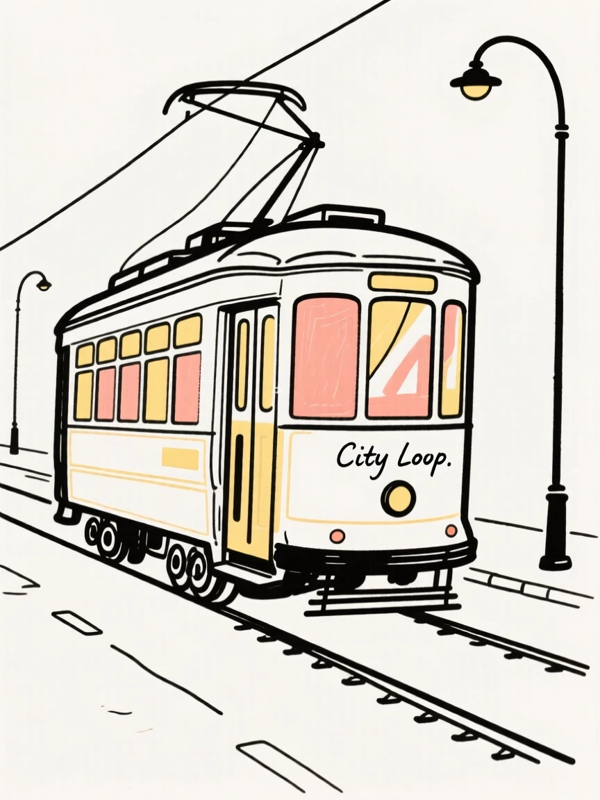 A vintage tram on a city street
