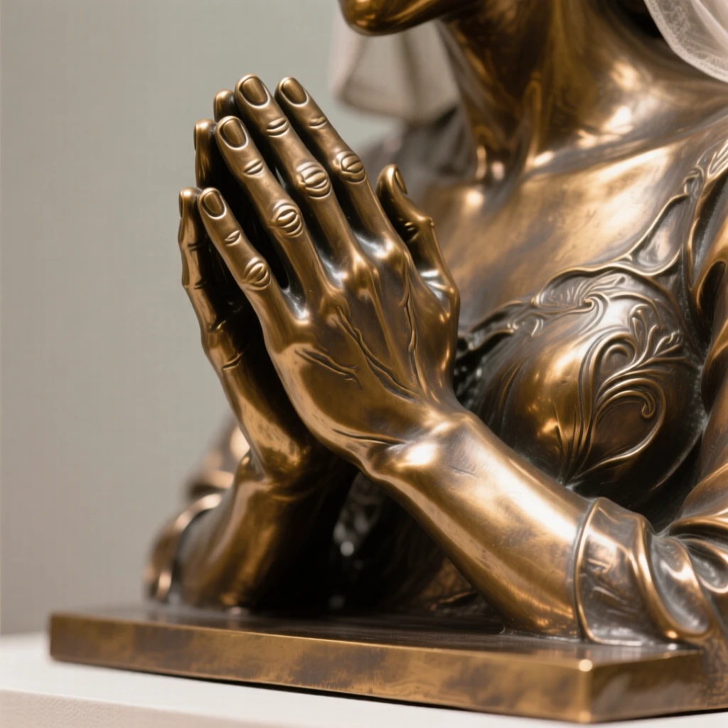 A bride's hands clasped in quiet anticipation, in a moment of quiet triumph, forming a strong central focal point