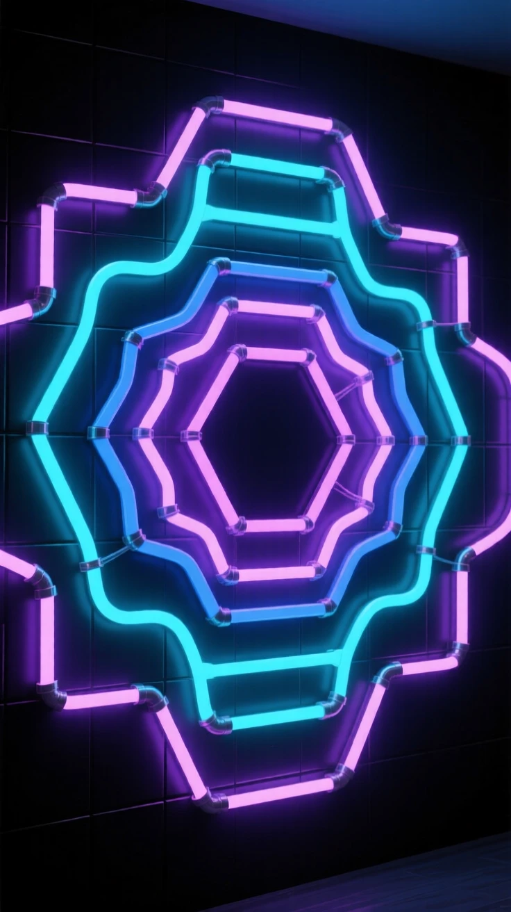 A field of hexagonal tiles rippling outward from a central point.