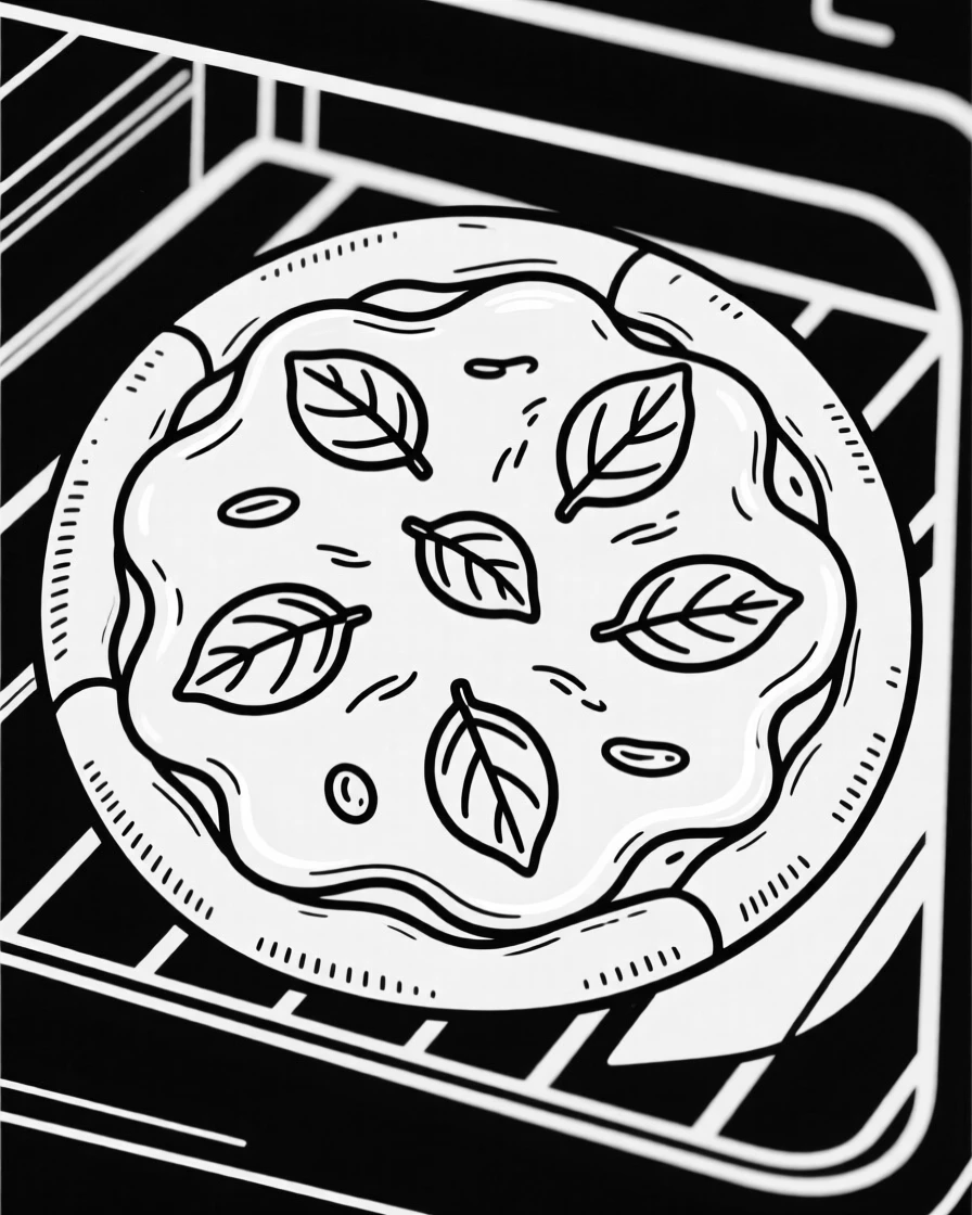 A pizza fresh from the oven with melted cheese and basil