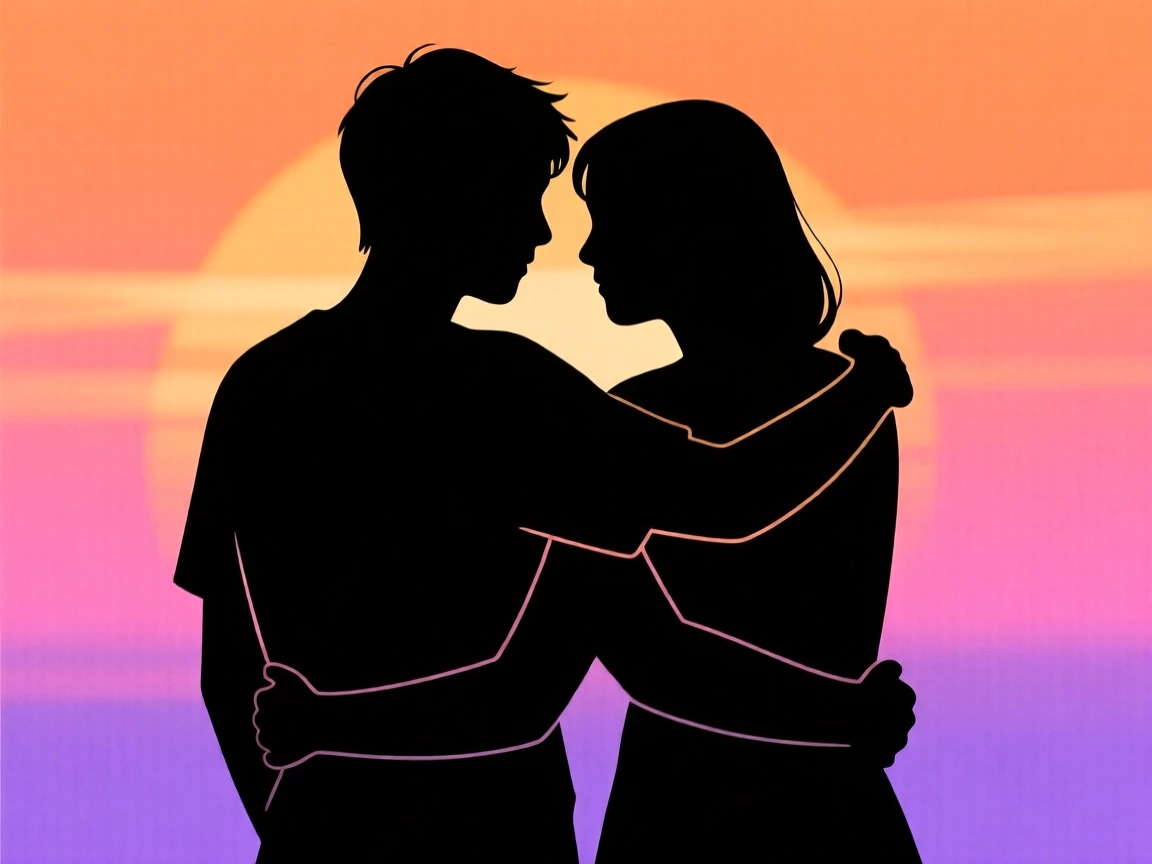 Two friends comforting each other with an arm-around-the-shoulder embrace.