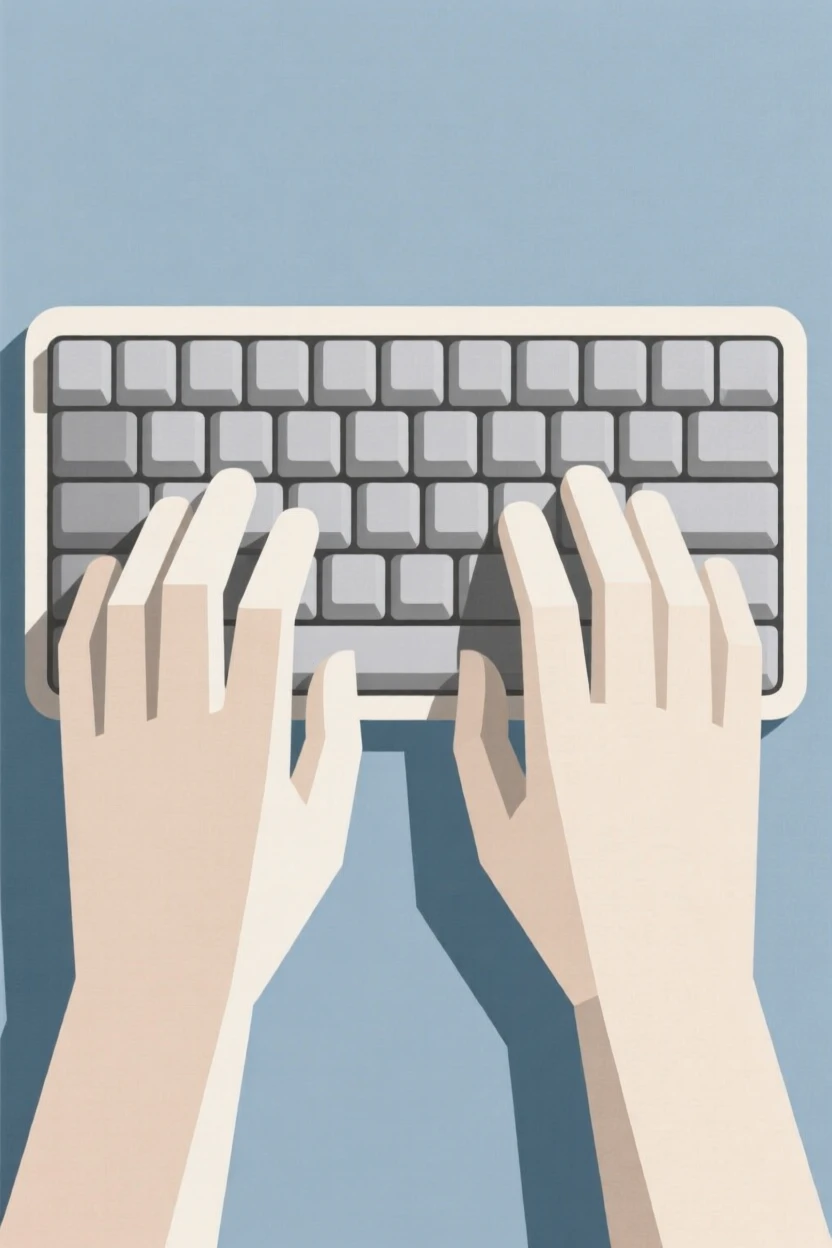 A pair of hands typing on a mechanical keyboard