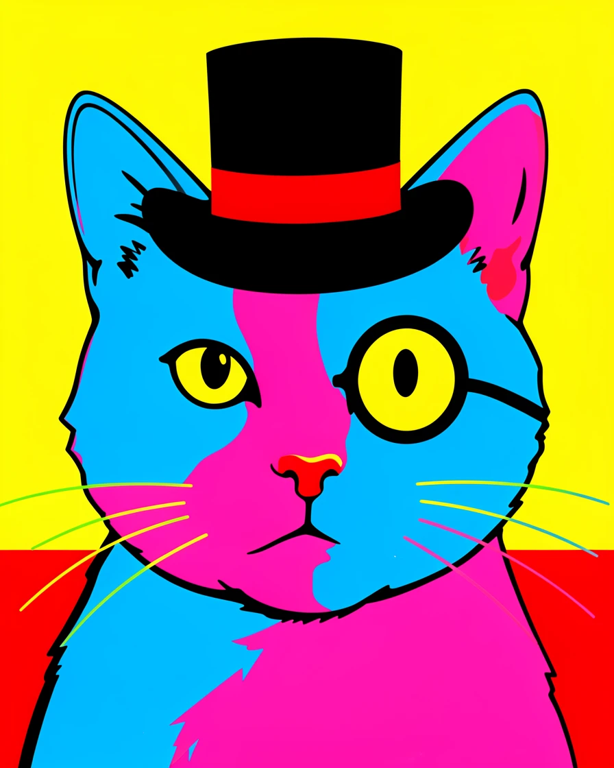 Cat wearing a tiny top hat and monocle