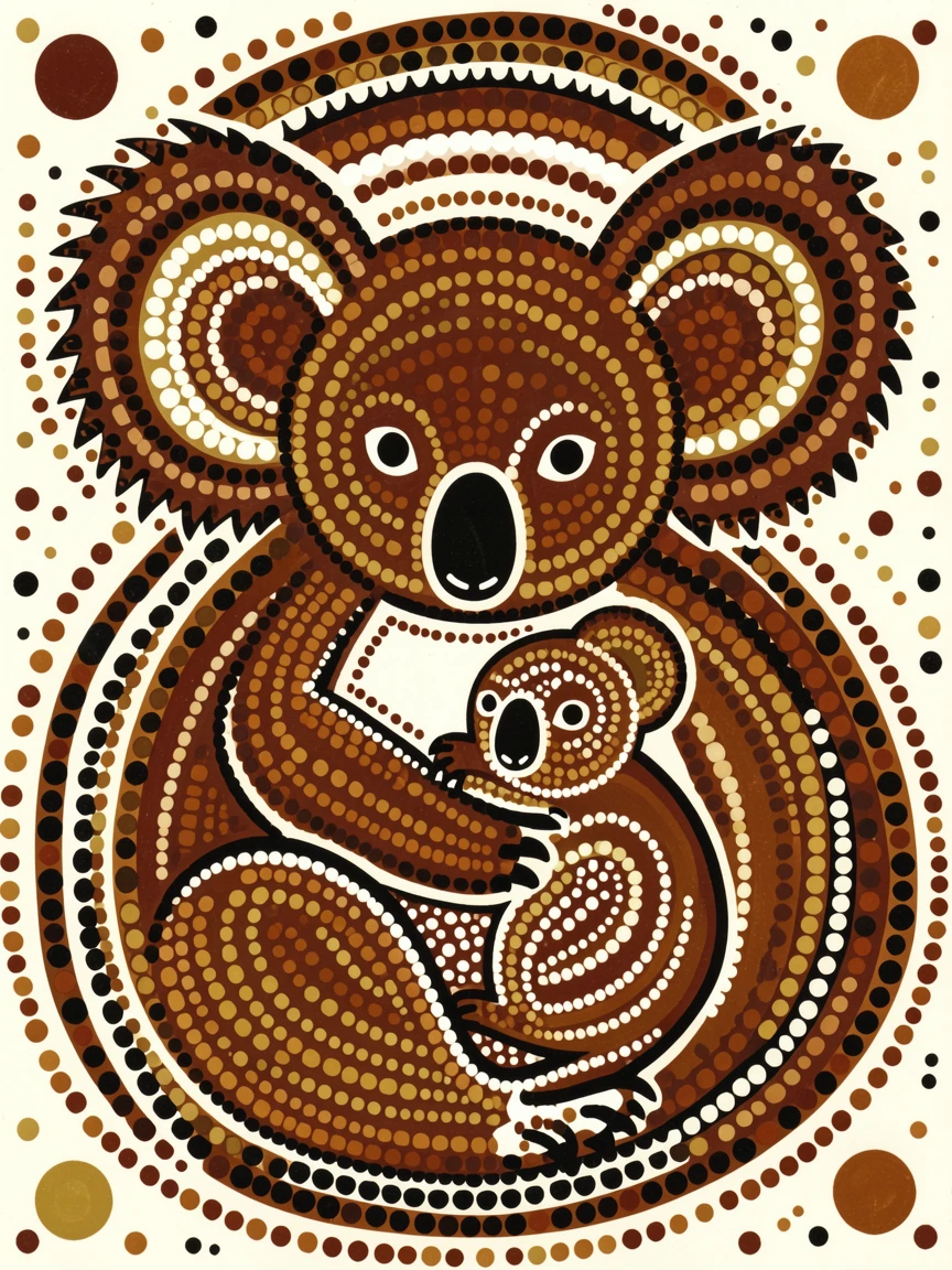 A koala watching over its young