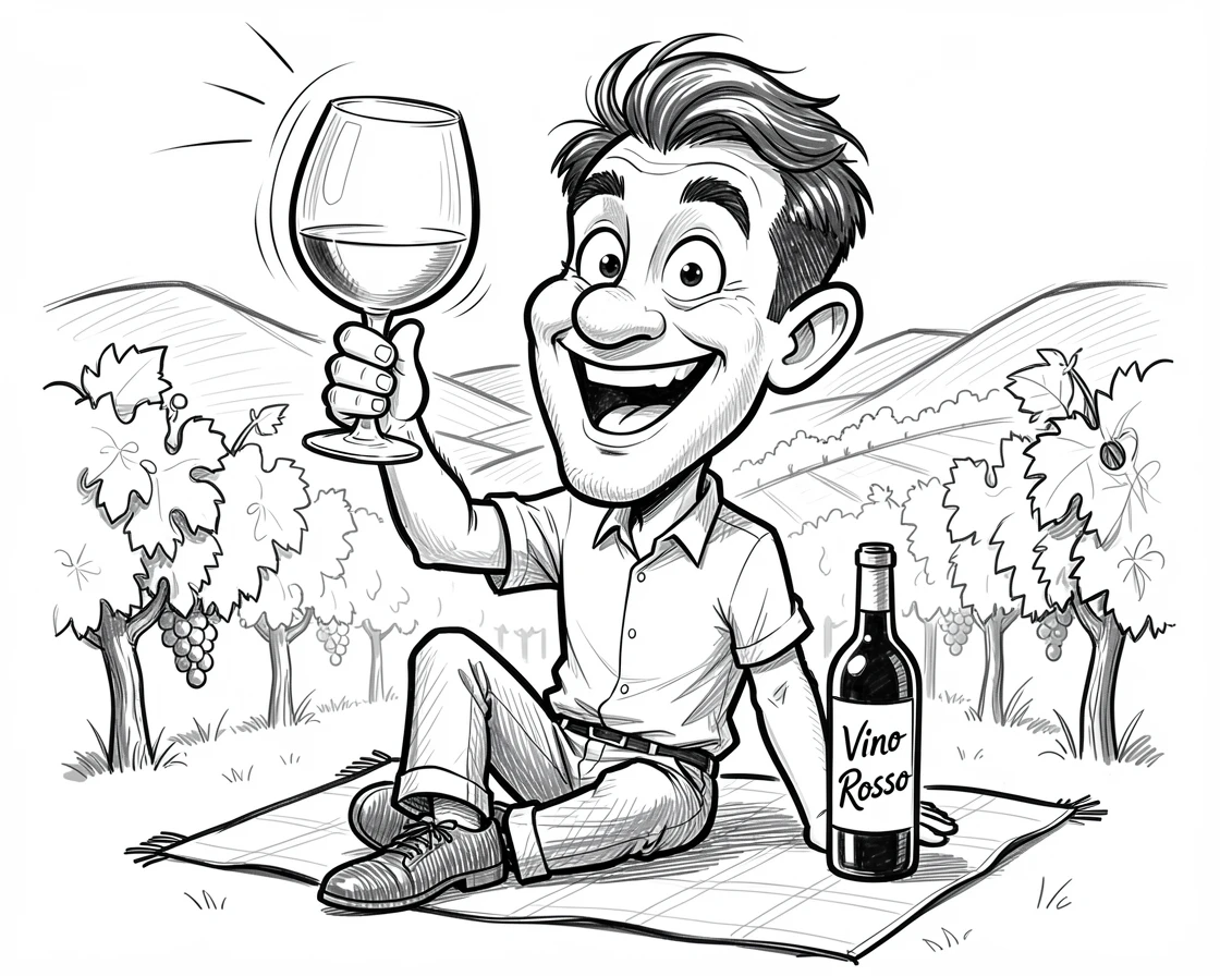 [Trending & Universal Topics] Modern lifestyle scene of a wine enthusiast toasting glasses at a scenic vineyard picnic, capturing everyday joy