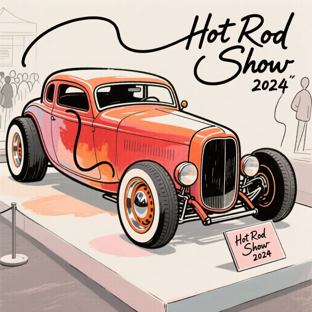 A hot rod at a car show