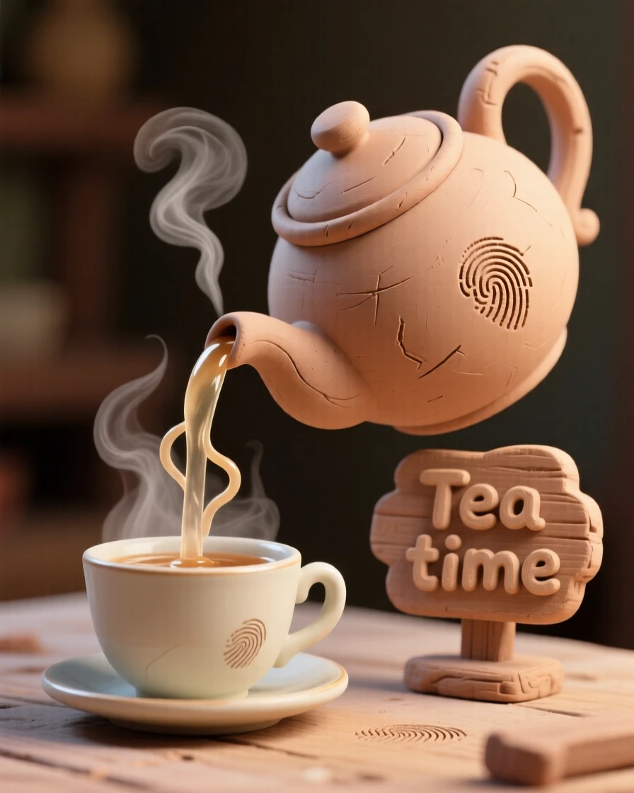 A steaming teapot pouring into a delicate porcelain cup