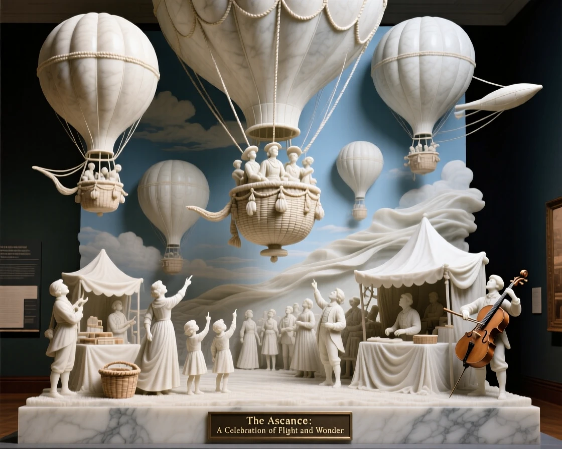 A beautifully composed image of a hot-air balloon festival filling the sky with color, captured with cinematic depth and detail, full of atmosphere and visual storytelling