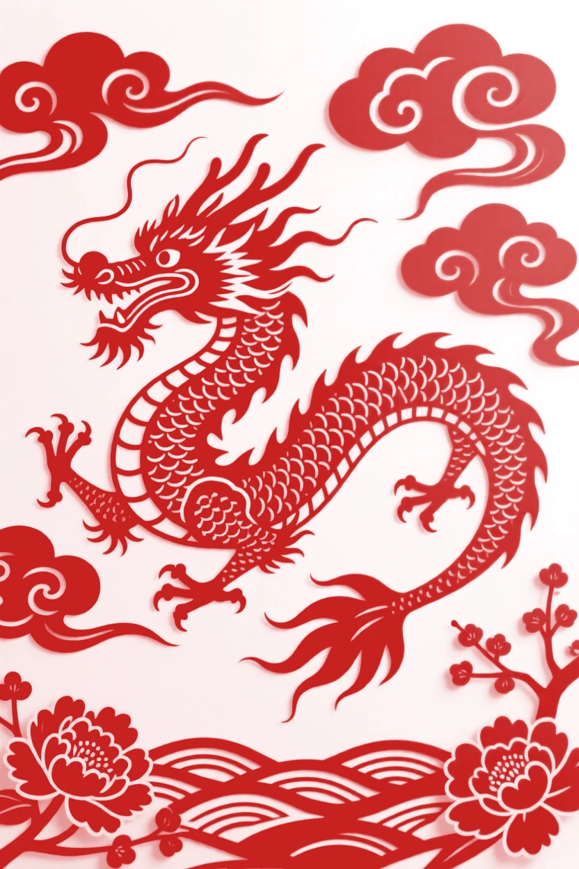 A cloud-borne dragon, drifting above an ocean of clouds, alive with quiet, ancient magic.