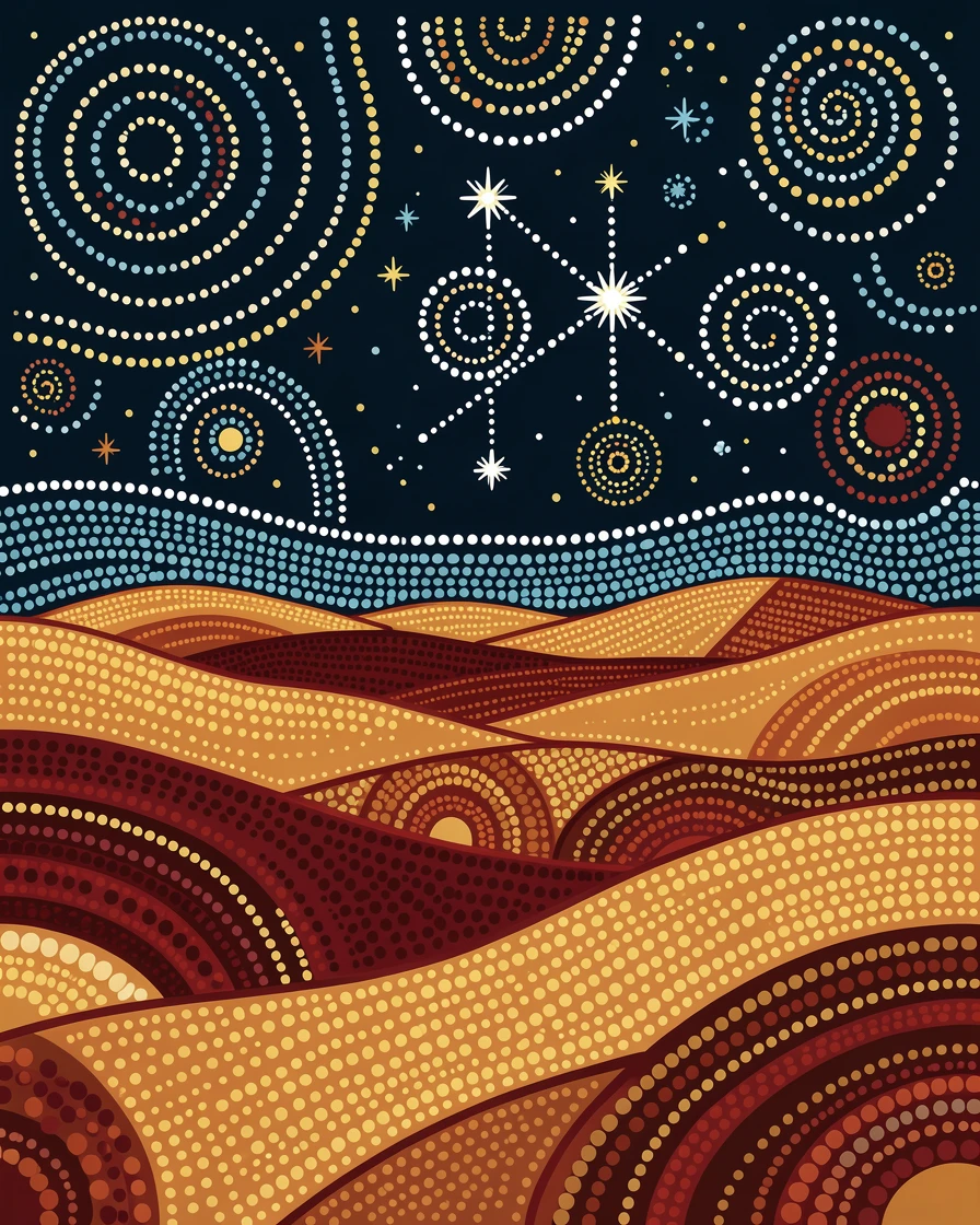 A starlit desert stretching to the horizon