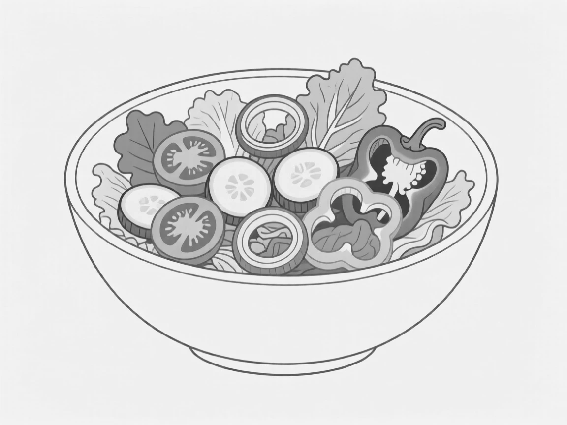 A bowl of fresh salad with vegetables arranged artfully