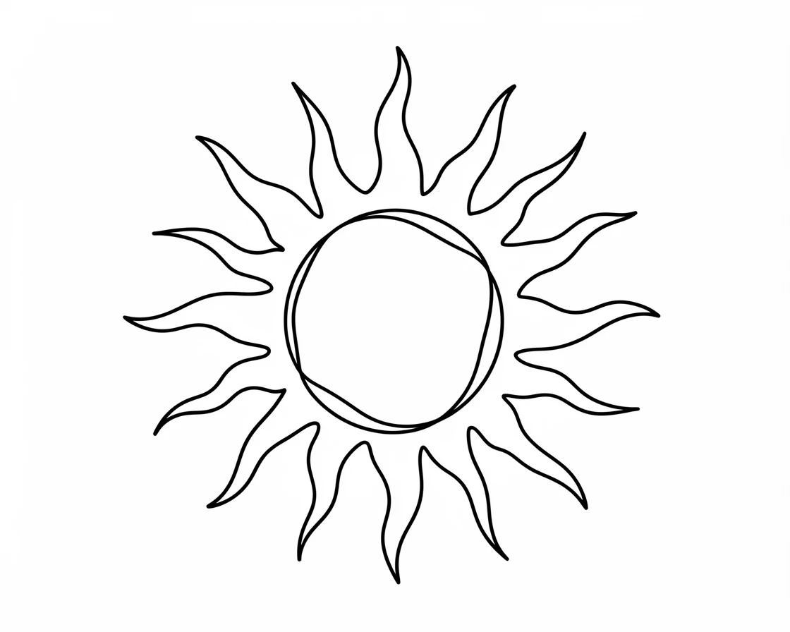 A blazing sun with visible solar flares erupting from its surface